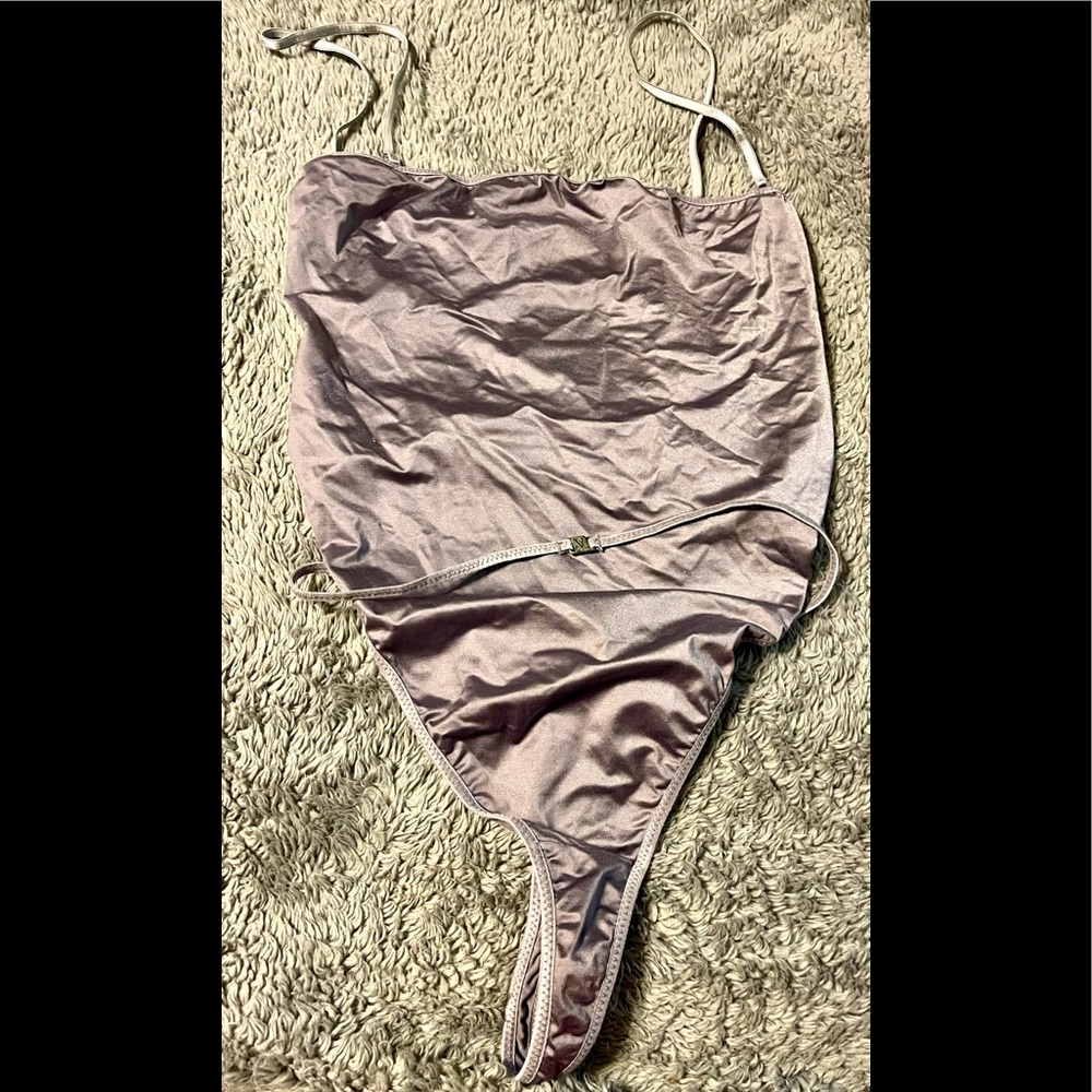 Victoria Secret Vintage Y2K bodysuit in lavender strapy back with built in thong